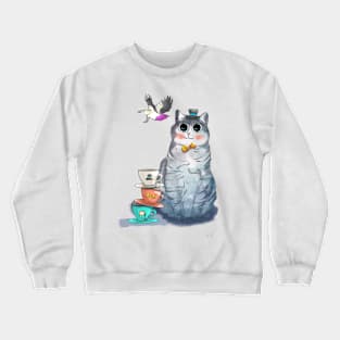 Cat with Bubbly Eyes Crewneck Sweatshirt